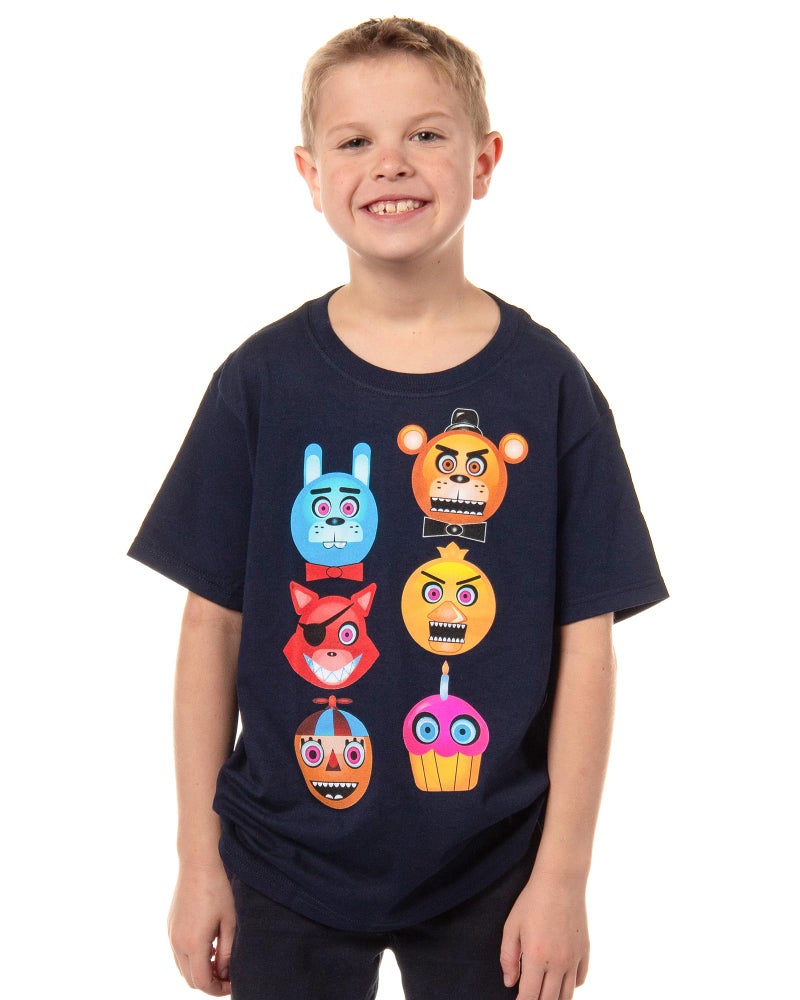 Five Nights at Freddy's Boys' Freddy Fazbear Glow in The Dark T-Shirt (Small, 6) Navy - Image 1